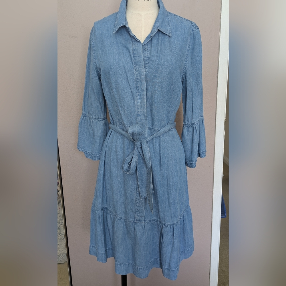 Maison Jules Light Blue Long Sleeve Dress